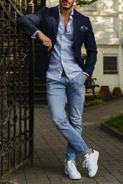 30+ Blue Jeans And White Shirt Outfits Ideas For Men | White shirt men,  Light blue jeans outfit, White shirt outfits